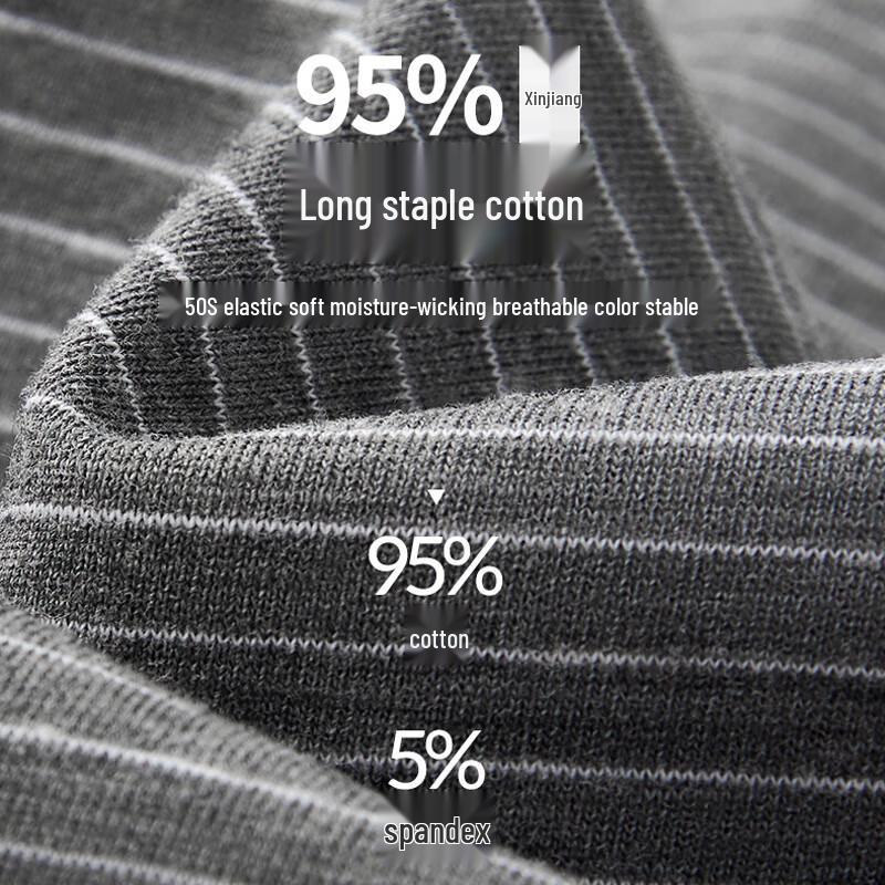 FitonTon Men's Antibacterial Mid-Waist Cotton Boxer Briefs 3-Pack