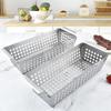 Stainless Steel Grilling Plate Leakage Hole Design BBQ Tray Frying Food Holding Pan  Outdoor