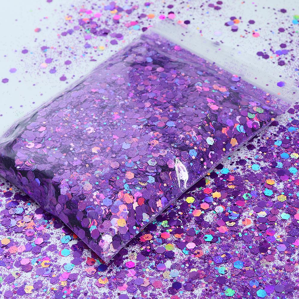 50 г голографические шестигранные блестки для ногтей лазерные смешанные блестящие украшения для ногтей принадлежности для очаровательных наполнителей для ногтей краска DIY Art принадлежности для ногтей