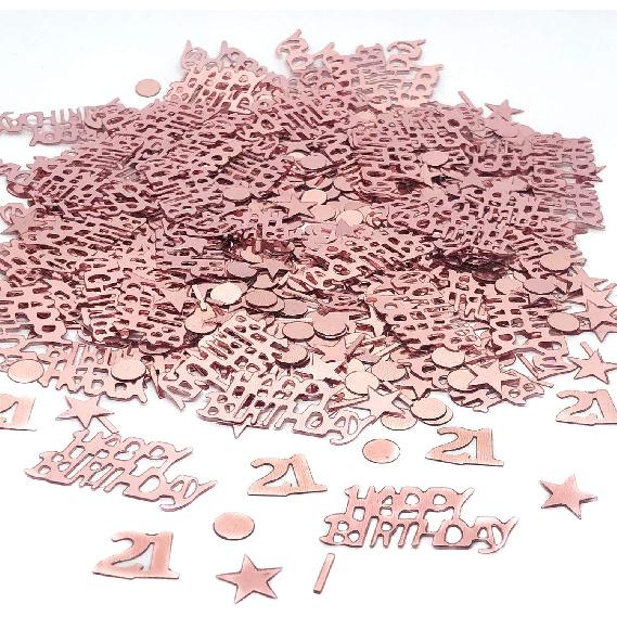 TFYU Happy Birthday Party Table Confetti - Twinkle Stars Foil Metallic Sequ & Special Events Table Scatters - 700pcs (Rose Gold) (80 Years Old)