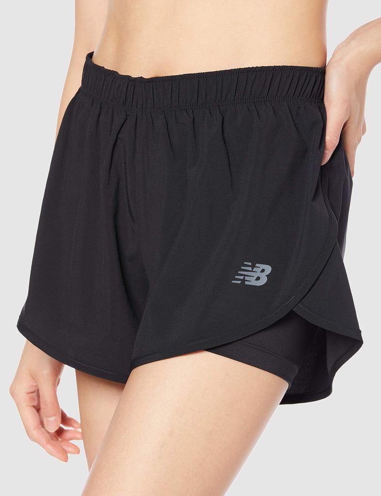 New Balance Core Shorts Size M Size 3-inch 2-in-1 (WS11465), Women's, Black, (Japan M)