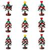 Durable Table Mat Christmas Tree Wooden Trivets, Pine Wood Potholders with Storage Stand, Festive Restaurant Accessory Heat Resistant Foldable