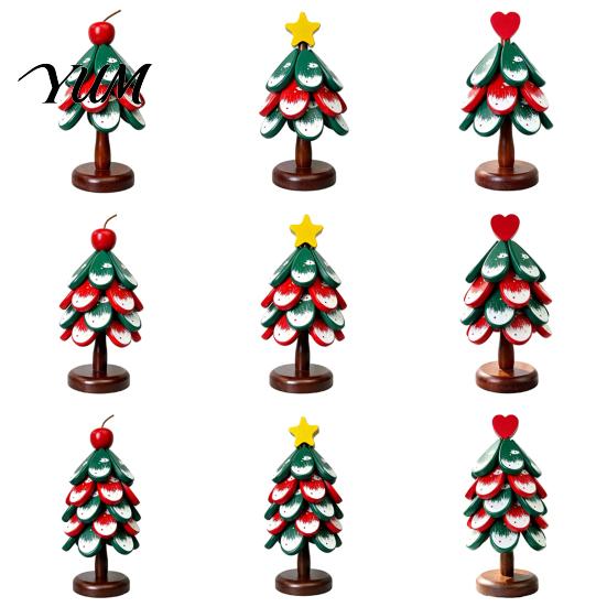 Durable Table Mat Christmas Tree Wooden Trivets, Pine Wood Potholders with Storage Stand, Festive Restaurant Accessory Heat Resistant Foldable