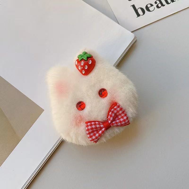 Sugar Gourd Rabbit Hairy Hair Band Hairpin Female Soft Cute Cute Blush Rabbit Hair Rope Student Ponytail Hair Accessories