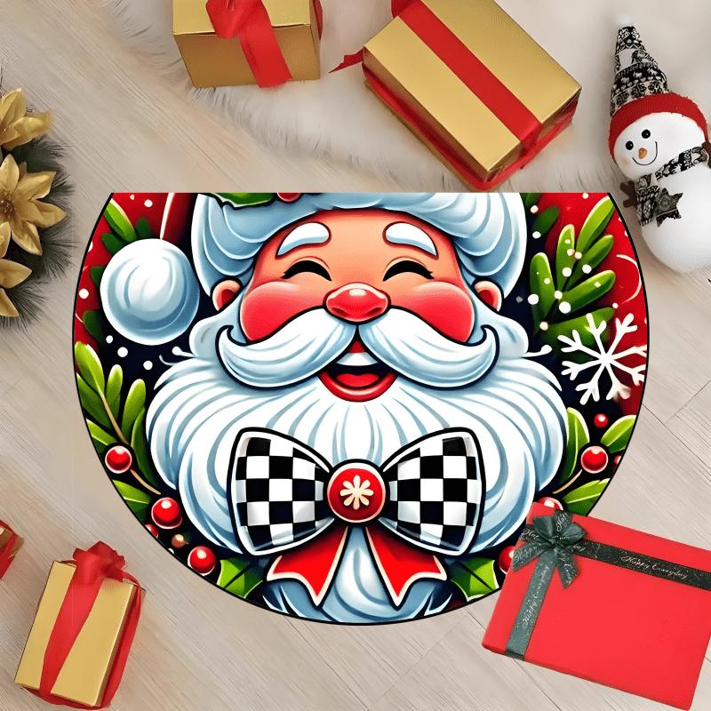 Snowman Bell Candy Cane Merry Merry Christmas Rug For Festive Doorstep Decor Durable Outdoor Floor Mat