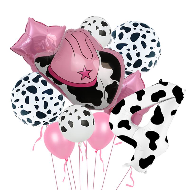40 Inch Cow Print Number Balloons 1 2 3 4 5 6 7 8 9 Figure Foil Balloon Holy Cow Im One Birthday Cowgirl Theme Party Decorations