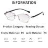 Rimless Reading Glasses Women Vintage Frameless Diamond Cut Edge Hyperopia Eyeglasses Anti Blue Light Computer Eyewear +1.0~+4.0