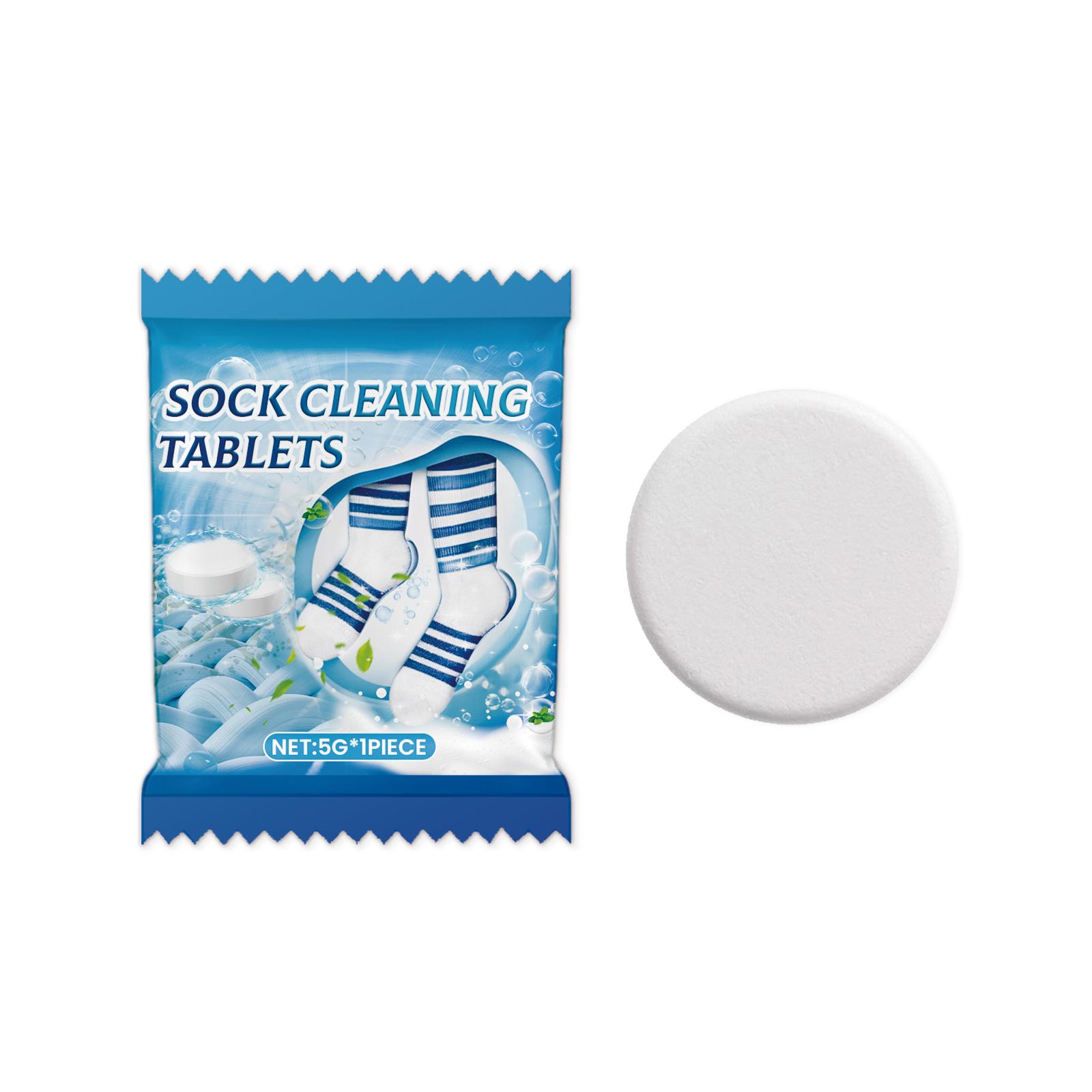 

JAKEHOE Sock Cleaning Tablets Stain Remover Laundry Whitener Cleaner for Hand Washing