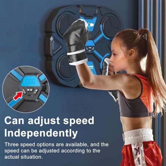Máquina de Boxeo Musical Montada en la Pared Objetivo de Boxeo Compatible con Bluetooth con Modos de Contador de Golpes LED Entrenador Electrónico de Boxeo Ajustable Almohadilla de Golpeo