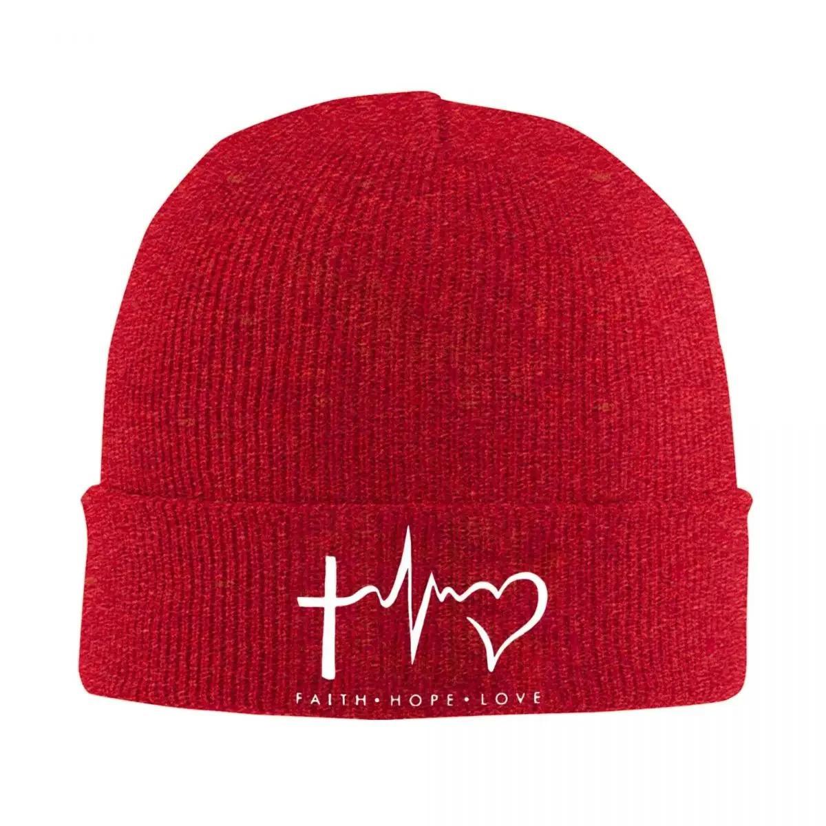 

New Christian Beanie Hats Symbol Casual Caps Adult Unisex Kpop Knitting Hat Spring Printed Head Wrap Beanie Hat