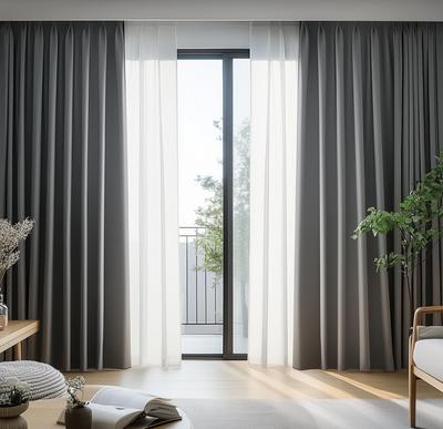 Set of 2 Curtains Class 1 Light or More Light Sound Cold Drape For Small UV Day and Night For Living Width 100cm X Length 135cm - Blocking, 99%