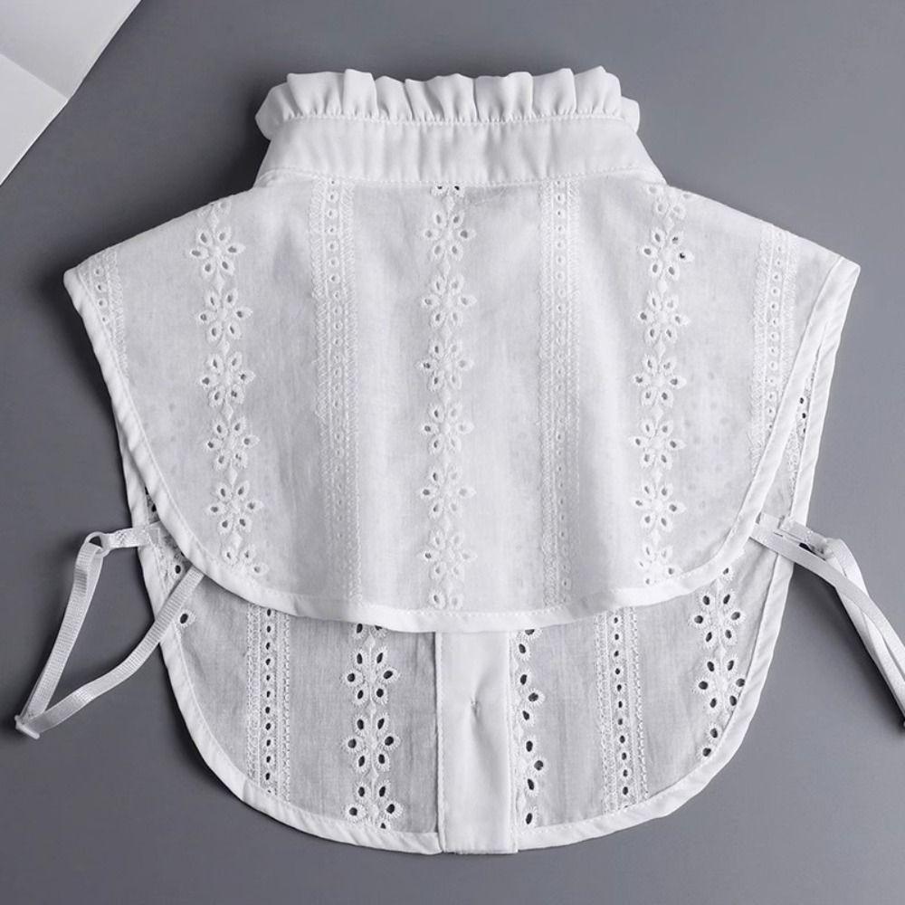 White Lace Lapel Half Shirt Black False Blouse Collar Detachable Fake Collar  Clothes Decoration