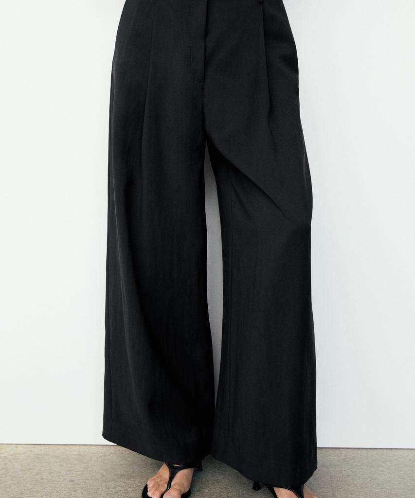 Masimodutti Crop Wide Leg Fluid Pants