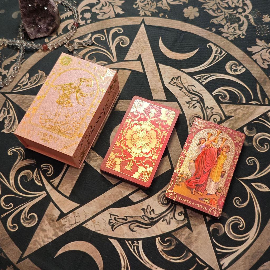 Waite Tarot Gold Foil Cards: Original Tarot Deck with Color Printed, Waterproof Cards & English Guide. Perfect for Table Gameplay.