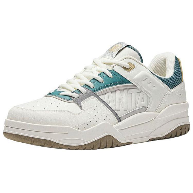 Anta Full Score Comfortable Trendy Shock Absorbing Wear Resistant Height Increasing Low Top Sneakers Men Sneakers White Green Gray 112448032-1