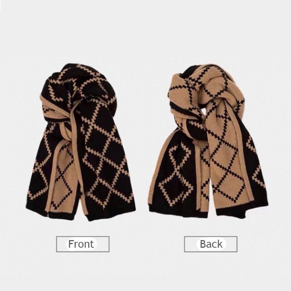 Winter Warm Knitted Scarf Thickened Neckerchief Vintage Long Scarves