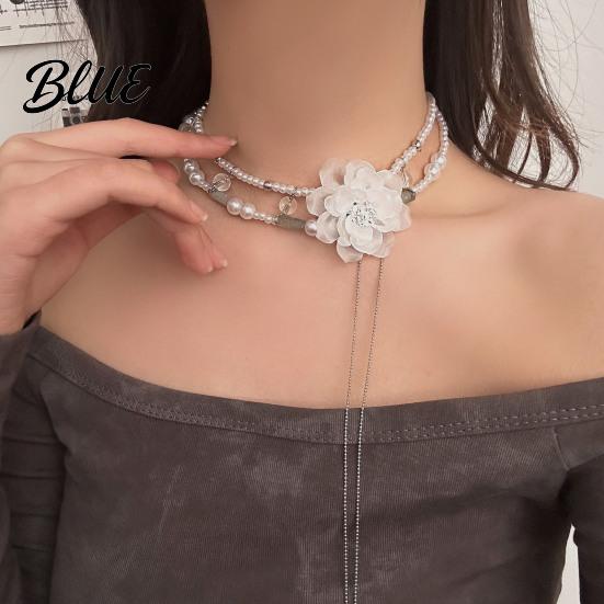Fashion Faux Pearl Necklace Choker Women Elegant White Versatile Sparkling