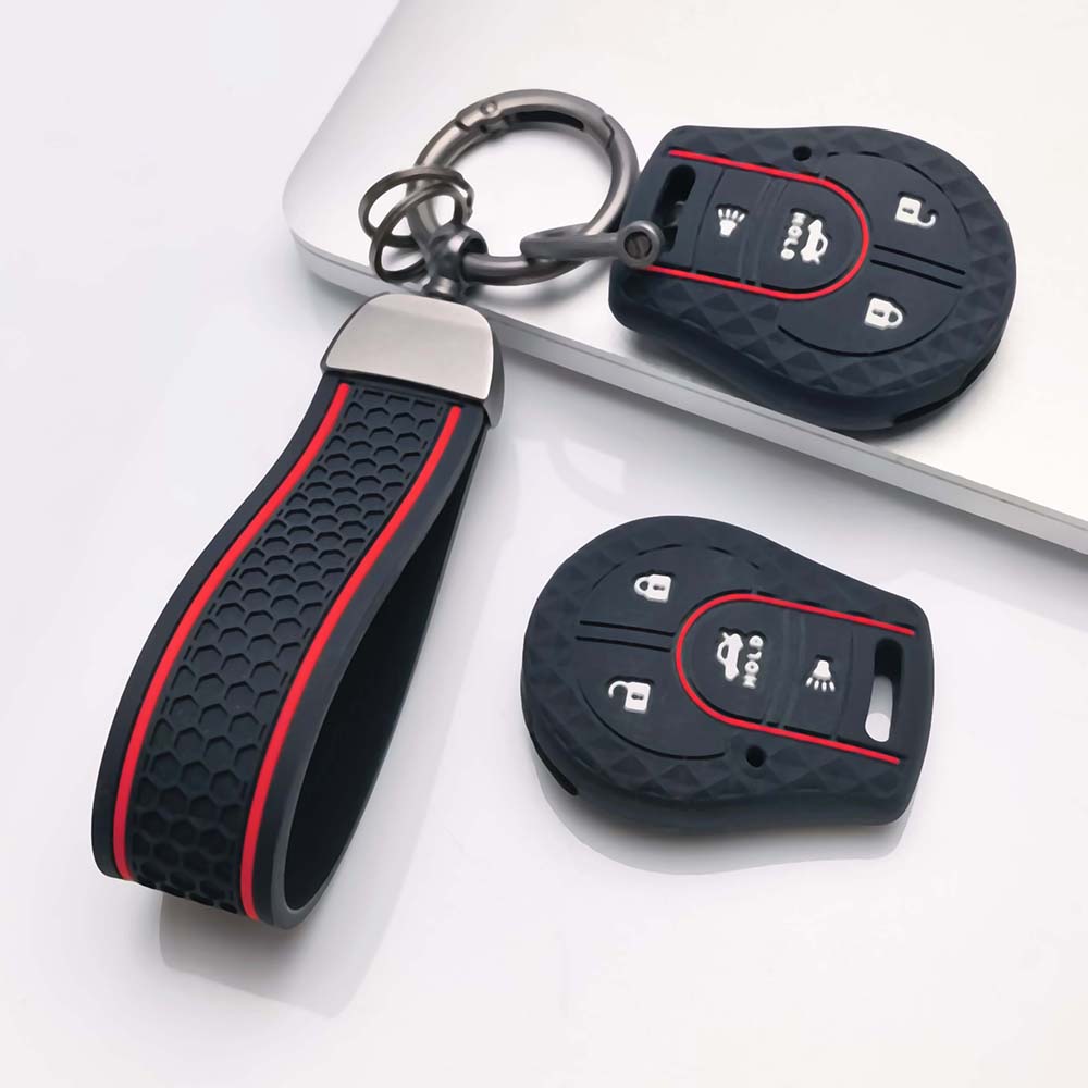 Key Cover for Nissan Altima Sentra L34 Maxima A36 Murano Z52 Rogue T33 with Keychain Anti-Scratch Guard Shockproof Protection Soft Grip Texture