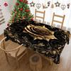 Christmas Tablecloth Digital Print - Winter Snowman Reindeer Xmas Tree Dining Table Festival Decor Table Cover