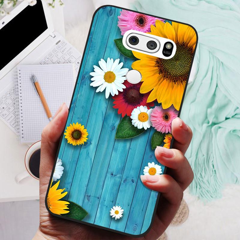 Para LG V30 V30+ Funda Gato Lindo Pintado Trasera para Teléfono Para LG V35 V30S Thinq Funda Silicona Suave Para LGV30 V30 Plus Fundas Coques