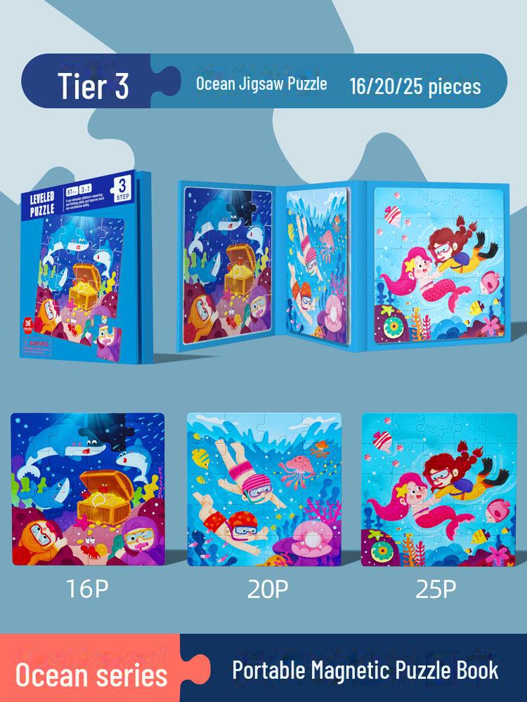 

Магнитная книга-головоломка: Развивающая деревянная игрушка для детей 3-5 лет