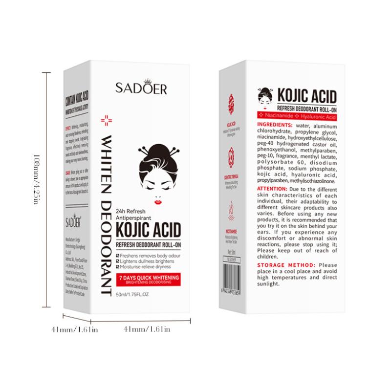 Kojic Acid Whitening Bead Antiperspirant Lotion SADOER Perfume Antiperspirant Portable Ball