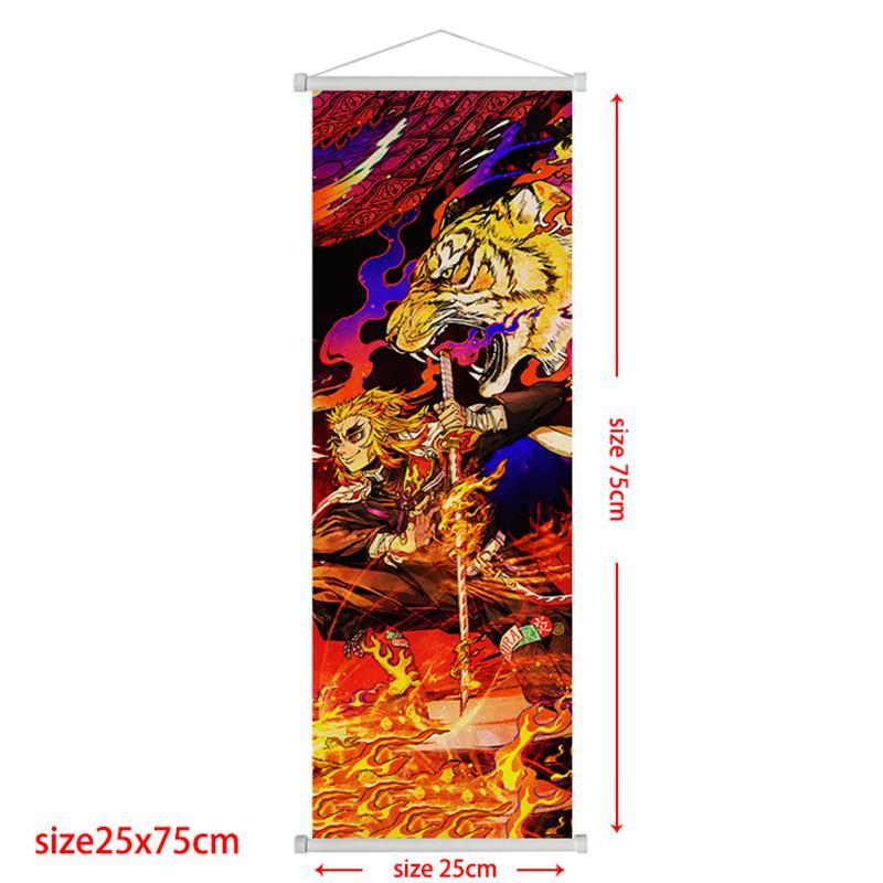 Demon Slayer Scroll Poster Rengoku Kyoujurou Heimdeko Kamado Tanjirou Wohnzimmerdekoration Hängegemälde Kindergeschenk Poster