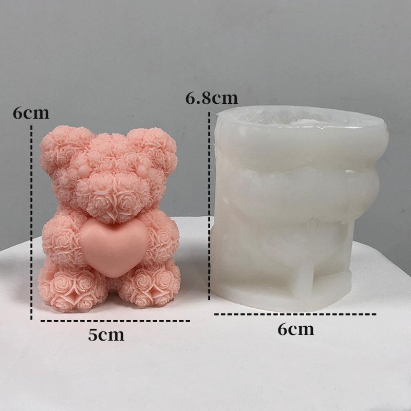 3D Bear Hug Love Silicone Candle Mold Diy Cute Bear Pet Candle Making Supplies Handmade Soap Plaster Resin Mold Home Decor Gift