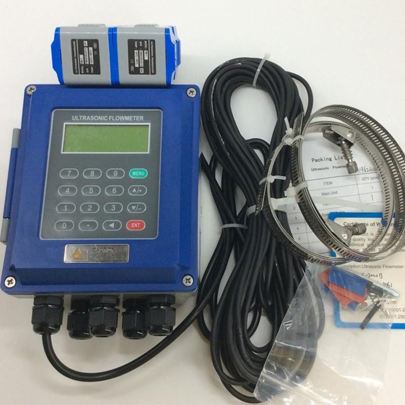 TUF-2000B Portable Digital Water Liquid Flow Meter Wall Mounted Clamp On Ultrasonic Flowmeter