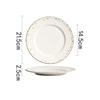 Golden Edged Ceramic Plate Creative Circular Steak Pasta Plate Delicious Dishes Dining Plates Exquisite Household Tableware