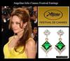 Emerald Green 18K Gold Princess Dangle Hollywood Celebrity Jewelry Earrings, 18KGP,