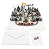 Christmas Snowman Pop Up Card With Forest Scene Handmade Holiday Greeting Card For Seasonal Gifts