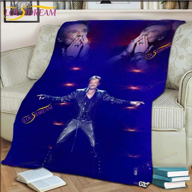 Johnny Hallyday Warm Plush Flannel Blanket Throw Blanket for Living Room Bedroom Bed Sofa Picnic 75cm x 90cm