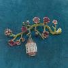 Vintage Rhinestone Plum Blossom Brooch: Women's Floral Lantern Corsage Accessory