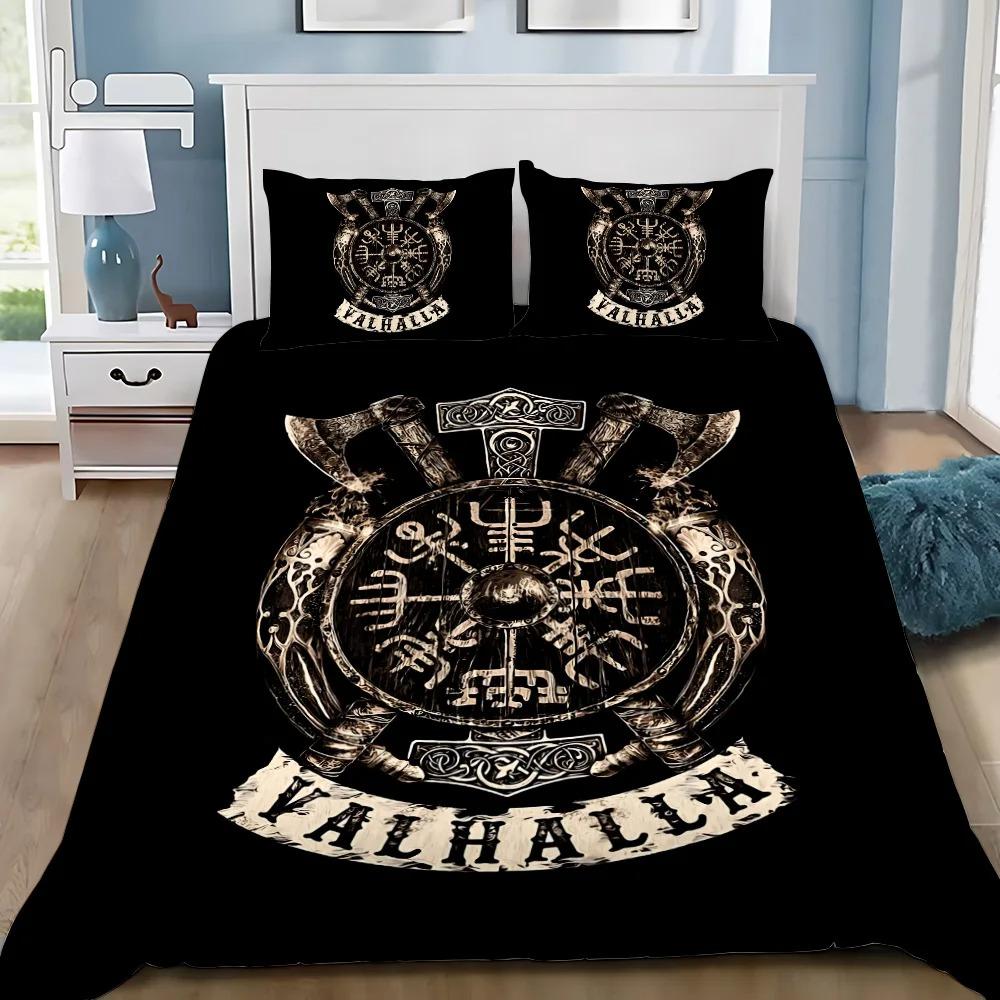 Viking Nordic Viking Mystical Symbol Duvet Cover Pillowcase Bedding Set Adult Boy Girl Bedroom Decoration Children Single Double