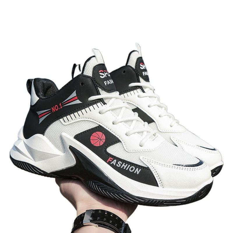New mesh high-top sneakers running breathable soft sole wear-resistant student sneakers basketball shoes