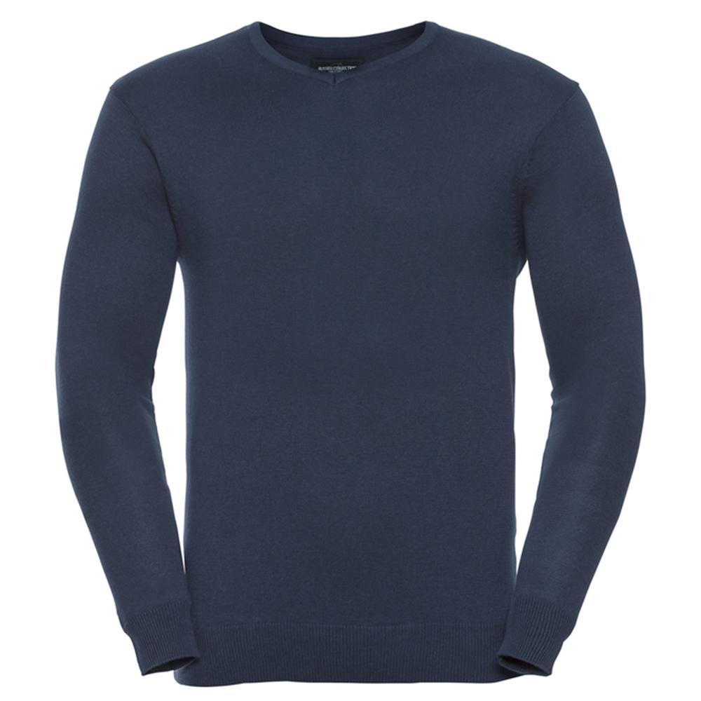 Russell Collection Mens Knitted V Neck Sleeveless Pullover