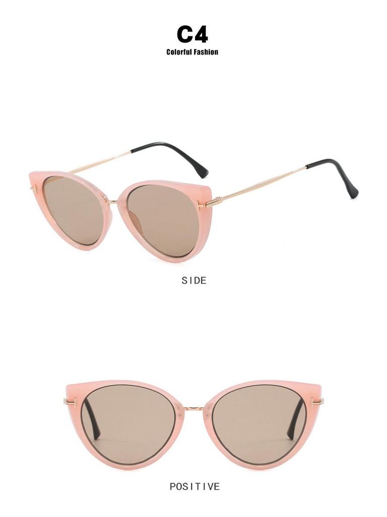 Gafas de Sol para Mujer 2025 con Forma de T Estilo Retro Ojo de Gato Protección UV