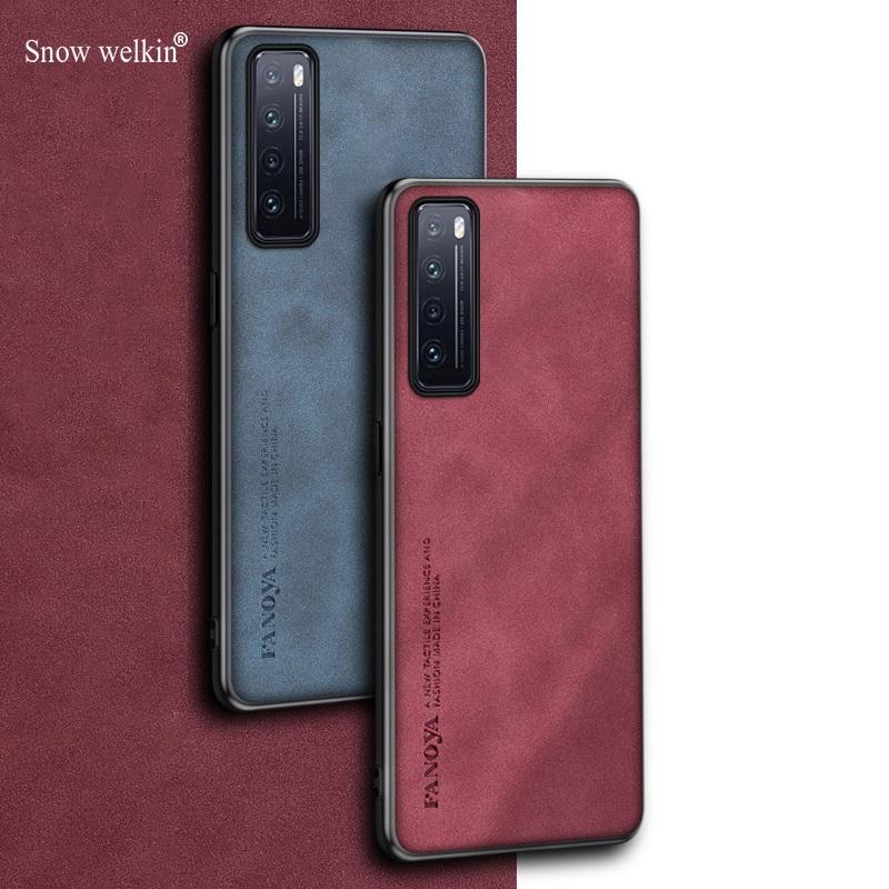 Für Huawei Nova 7 Pro Luxus Schafsleder Stoßfestes Silikonhülle Für Huawei Nova 7 Pro 7i SE 7SE Youth Handyhülle Abdeckung