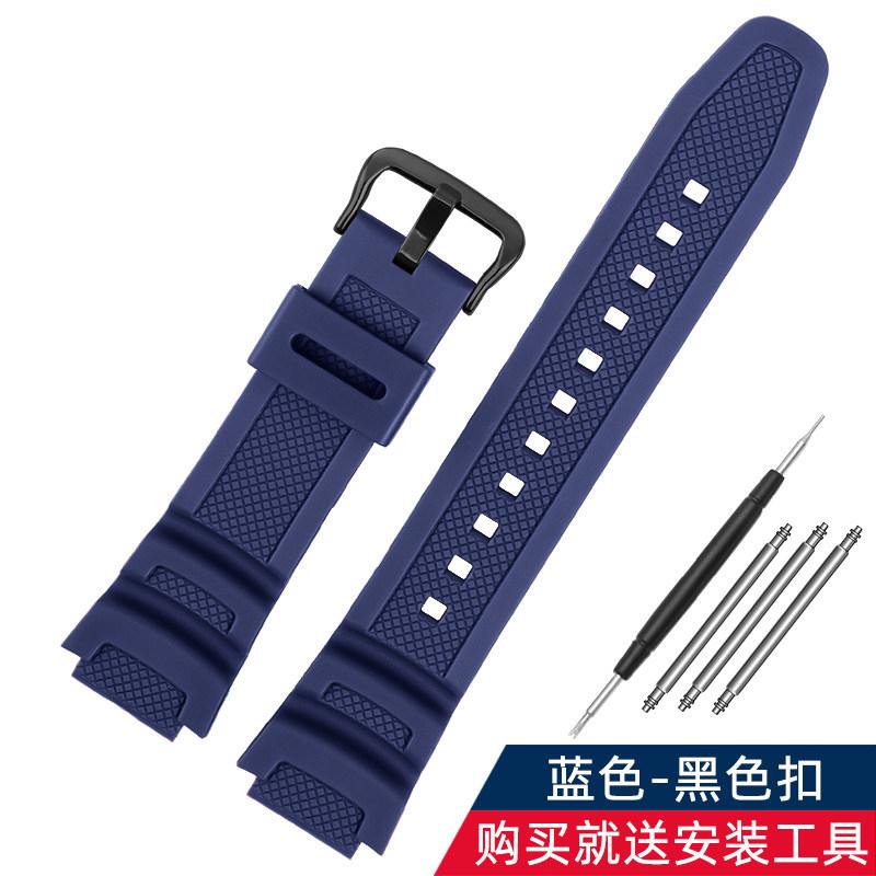 Gummi-Uhrenarmband für Casio AE-1200WH 1300WH 1000W W-216H SGW500 F-108WH Edelstahlschließe 18mm AE-1000W Mrn Uhrenarmband