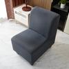 Housse de canapé simple large élastique Housse de protection de fauteuil large Housse de chaise extensible sans accoudoirs lavable Canapé Chaise courte à dossier bas couleur unie