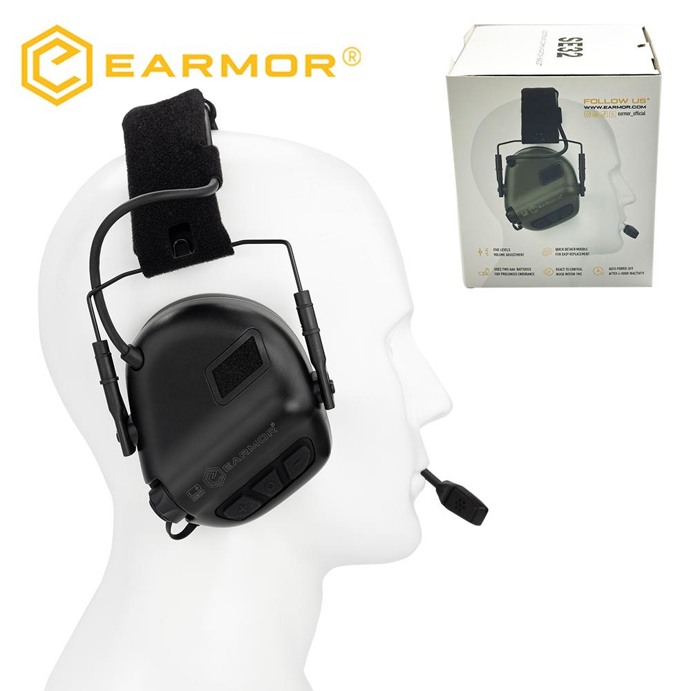 EARMOR Tactical Headset SE M11 Active Shooting Earmuffs Helmet Headset with Helmet Rail Adapter DIY Helmet Mount Headset