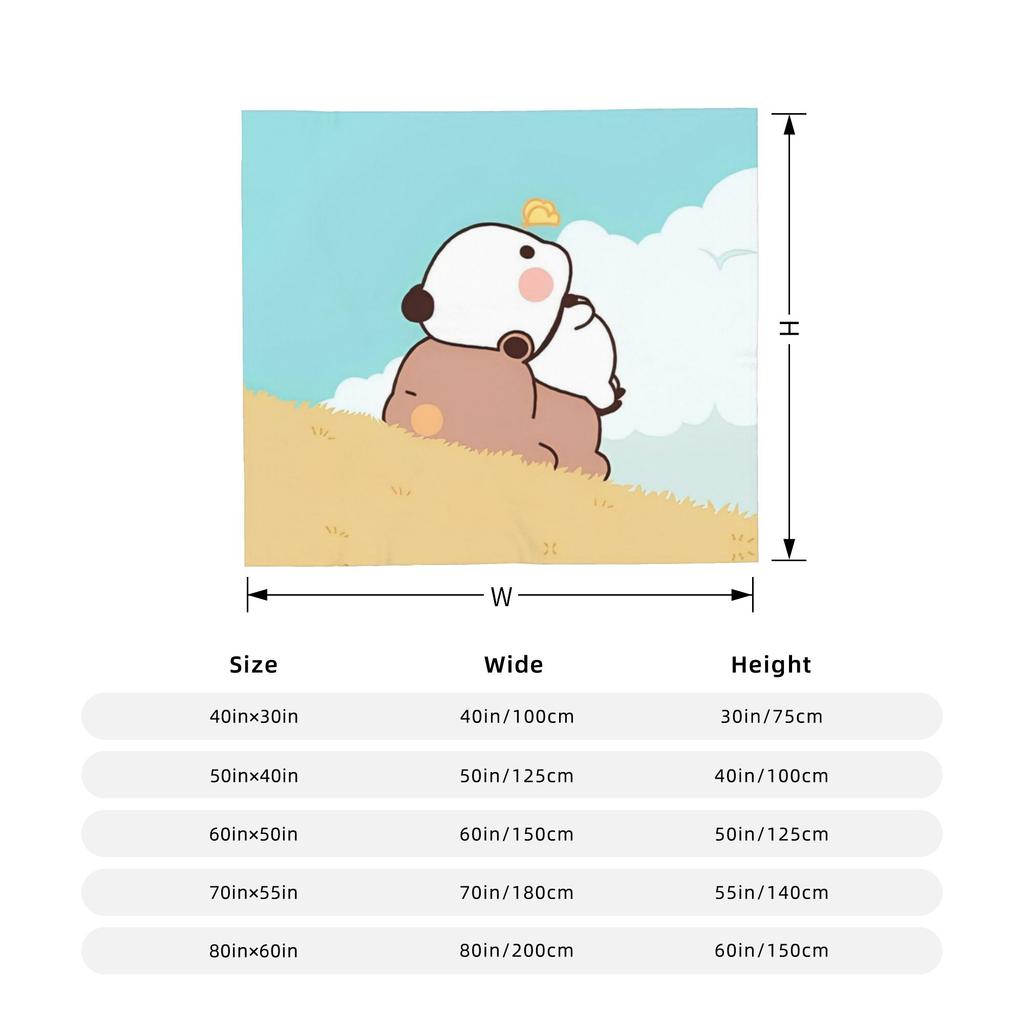 Cute Cartoon Bubu Dudu Blanket Cover Flannel Throw Blankets Summer Air Conditioning Printed Soft Warm Bedspread