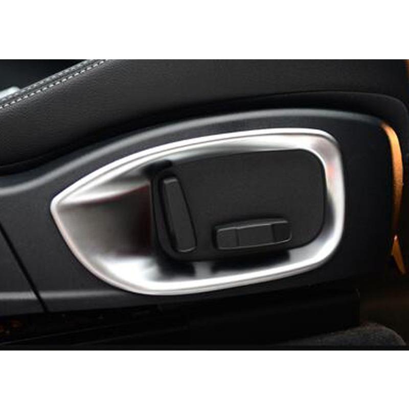 For Jaguar F-PACE FPace 2016 2017 2018   Car Body Styling Cover ABS Seat Adjustment Knob Button Switch Trim 2pcs