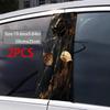 2 pieces, B-pillar car stickers Black, rose, leaves Protective film, suitable for all vehicle models