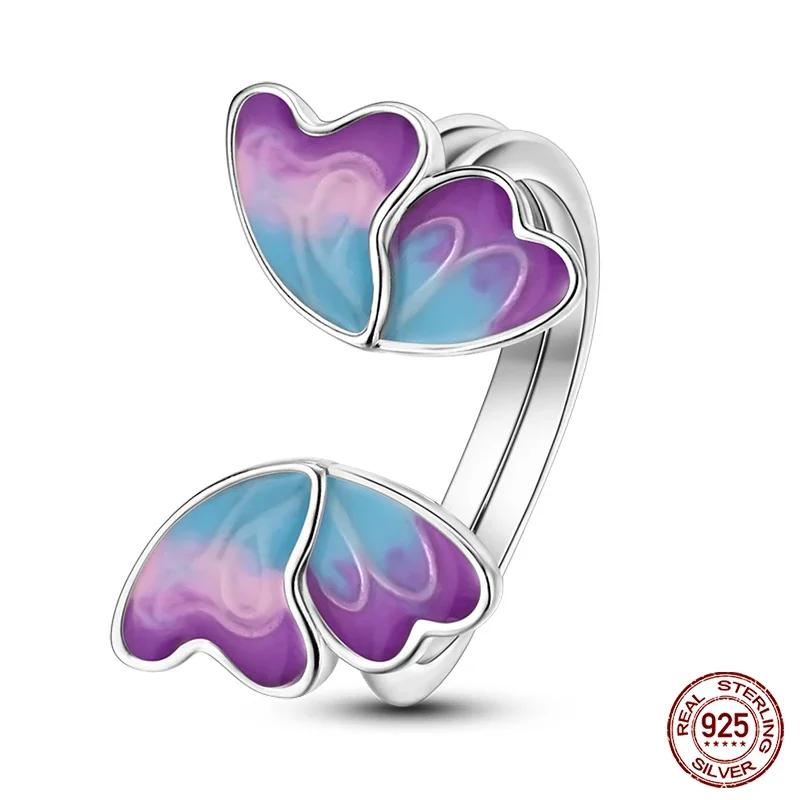 butterfly flower snake Original Luminous Firefly Rings Eternal Heart-Shaped Zircon Rings Fine Wedding Jewelry Gifts