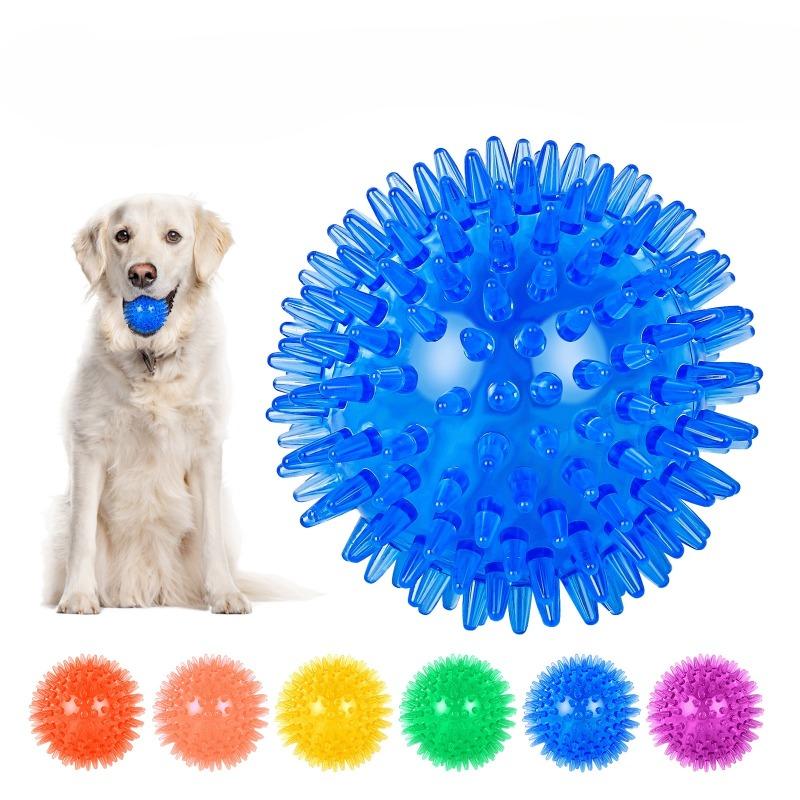 Vocal Spiny Dog Ball, Biting Pet Toy, Elastic Interactive Dog Toy Ball