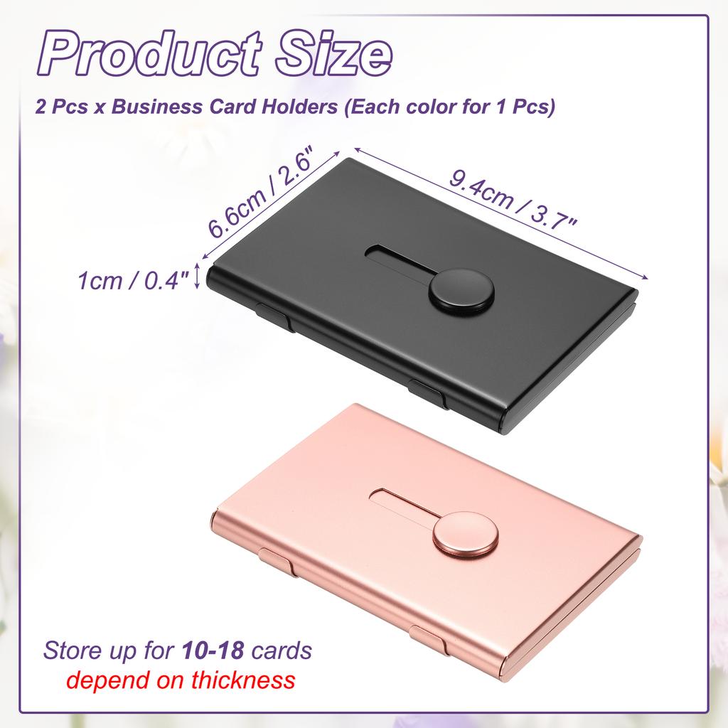 2Pcs Thumb Drive Business Card Case Aluminum Alloy Bank Credit ID Card Wallet Name Card Holder Metal Box Cover Cards Holder
