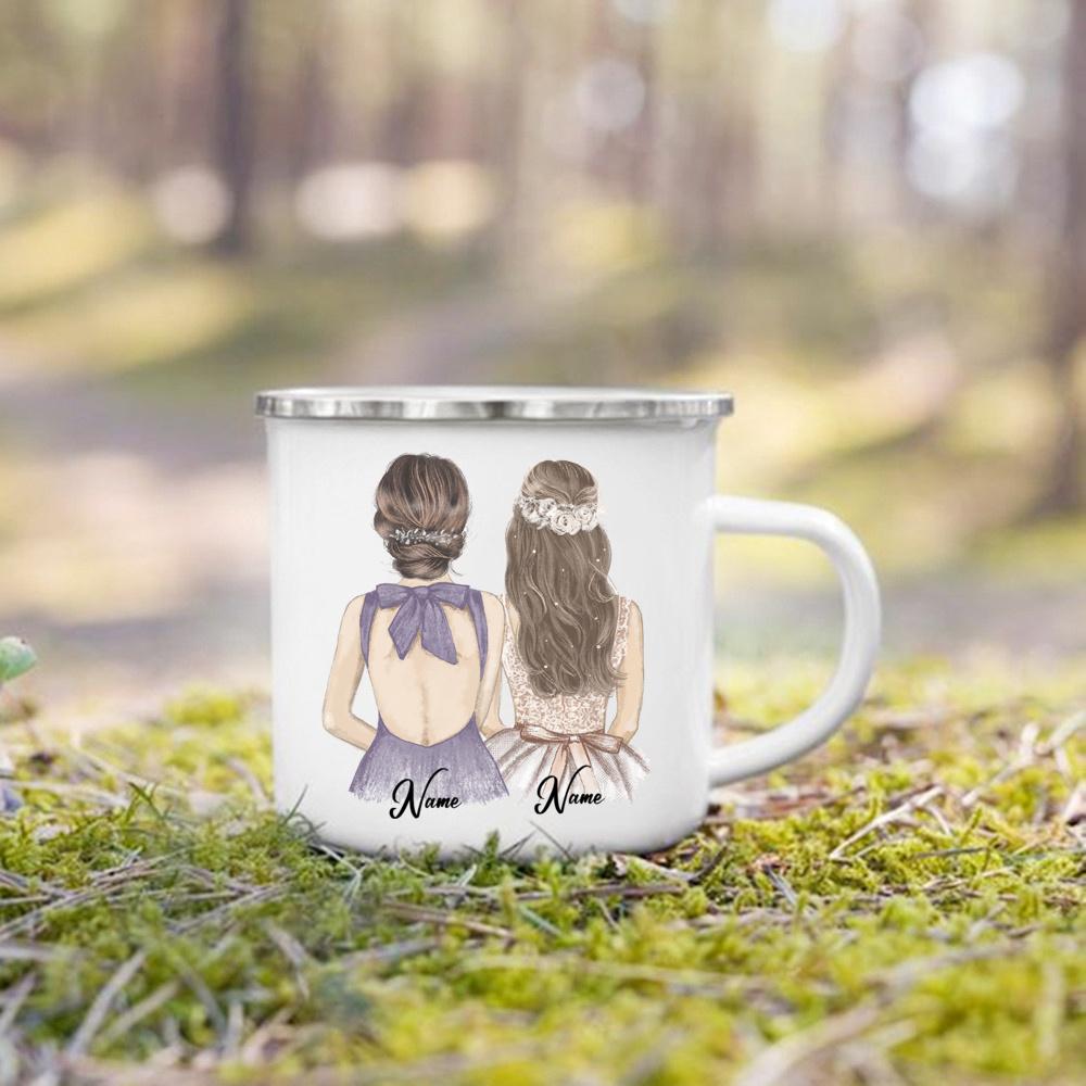 Personalized Enamel Mug Custom Name Tea Coffee Wine Mugs Bride Bridesmaid Cup Engagement Wedding Party Gifts for Maid of Honor