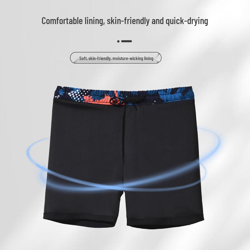 Junwen Men's Anti-Chafe Quick-Dry Boxer Swim Trunks